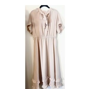 Chiffon Dress with Ruffle Hem